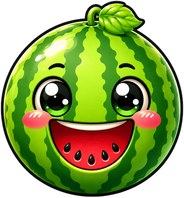A happy watermelon mascot